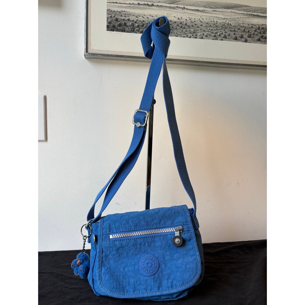 Kipling Bright Blue Small Crossbody Bag Purse + Monkey Fob AC8280 - Picture 10 of 10